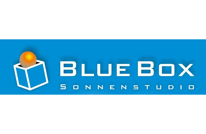 Hier sehen Sie das Logo der BlueBox Sonnenstudios in Berlin